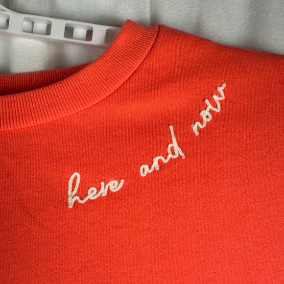 Old Navy Womens Size XXL Sweatshirt "Here And Now" Coral Cotton & Polyester - Picture 2 of 7